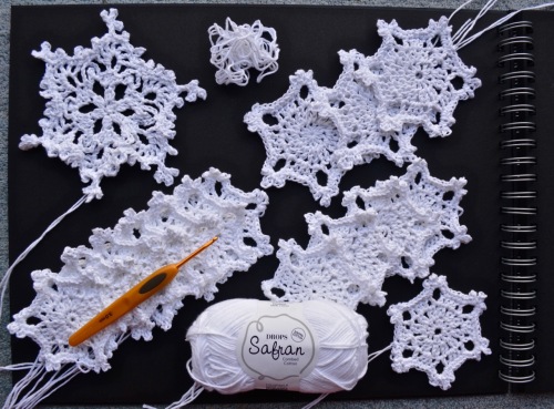 crochet snowflakes, Rainbow Junkie pattern
