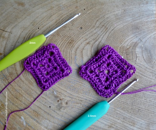 crochet square in cotton