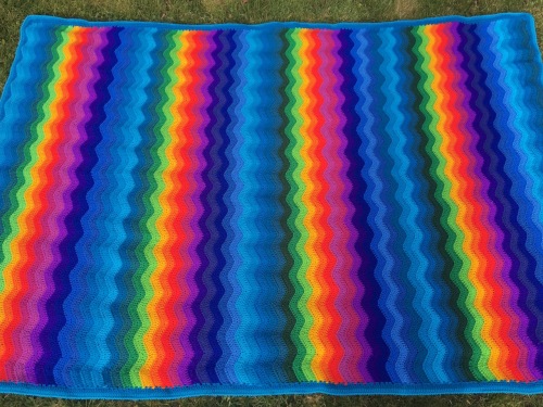 crochet rainbow blanket, throw