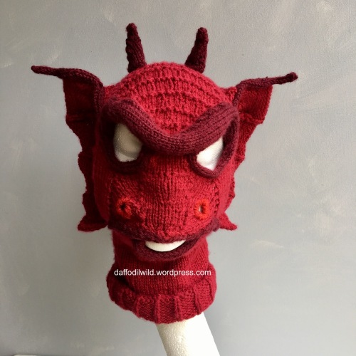knitted dragon mask, balaclava
