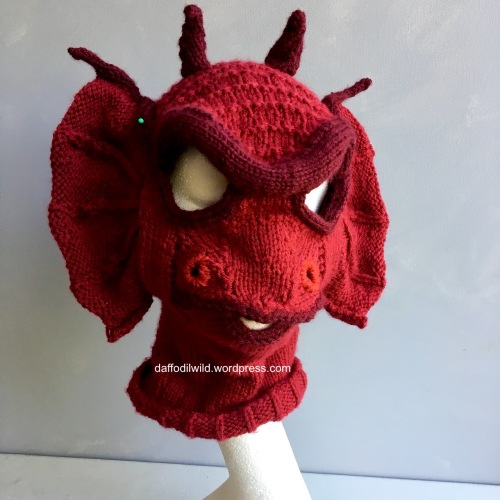 knitted dragon mask